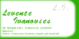 levente ivanovics business card